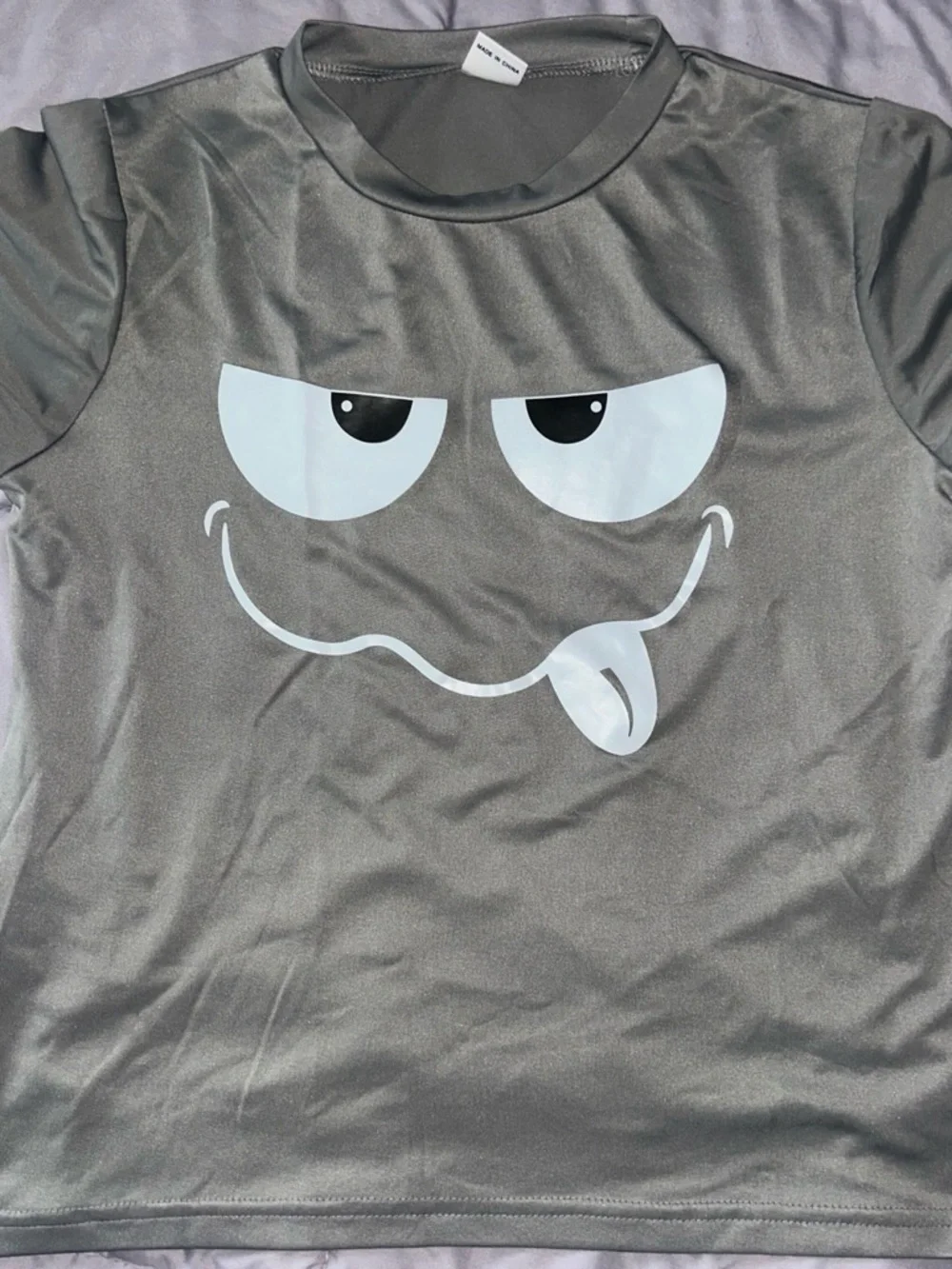 Kids Grey Smiley Face Graphic Tee
